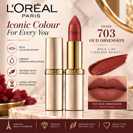 L'Oréal Paris Color Riche Lipstick Satin & Matte Finish Rich Lip Colour Makeup Collection