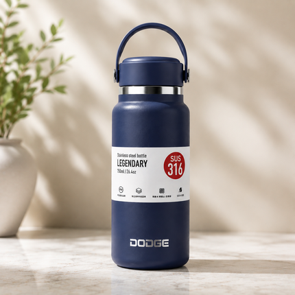 Dodge Stainless Steel Insulated Water Bottle Travel Sport Cup Hot Cold Drinks 550ml 750ml