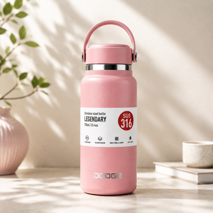 Dodge Stainless Steel Insulated Water Bottle Travel Sport Cup Hot Cold Drinks 550ml 750ml