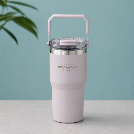 Sitarayuri Dual Drink Insulated Tumbler 600ml Hot Cold Coffee Tea Water Travel Cup Bottle