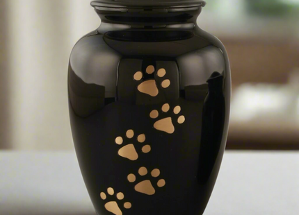 Royal Rapture Urn For Ashes Jar Paw Engraved Dog Cat Pet Funeral Cremation Love Urns Decorative 4" 6" 8" (RJM06)