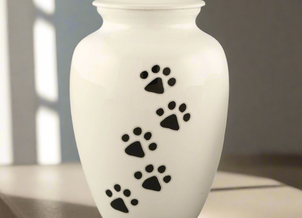 Royal Rapture Urn For Ashes Jar Paw Engraved Dog Cat Pet Funeral Cremation Love Urns Decorative 4" 6" 8" (RJM06)
