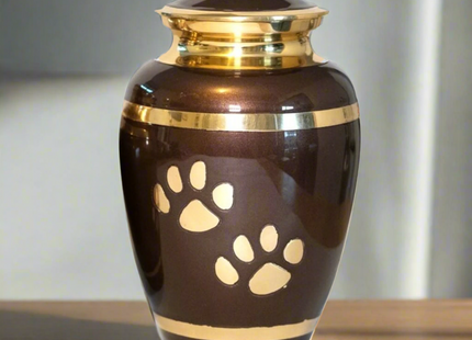 Royal Rapture Urn For Ashes Jar Paw Engraved Dog Cat Pet Funeral Cremation Love Urns Decorative 4" 6" 8" (RJM06)
