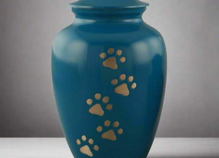 Royal Rapture Urn For Ashes Jar Paw Engraved Dog Cat Pet Funeral Cremation Love Urns Decorative 4" 6" 8" (RJM06)