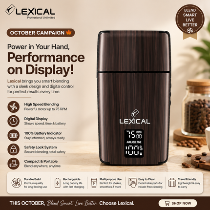 Lexical Germany Rechargeable Electric Shaver 1200mAh Battery USB Type-C LED Display 3 Speed Levels