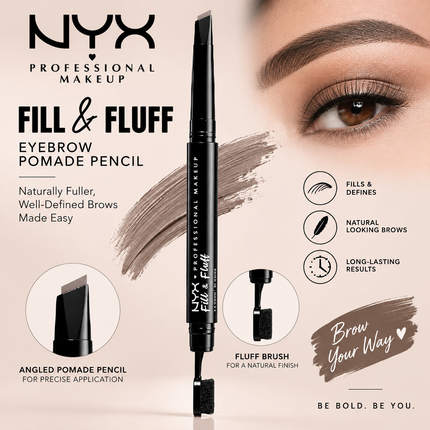 NYX Professional Makeup Fill And Fluff Eyebrow Pomade Pencil Clear Brow Pencil