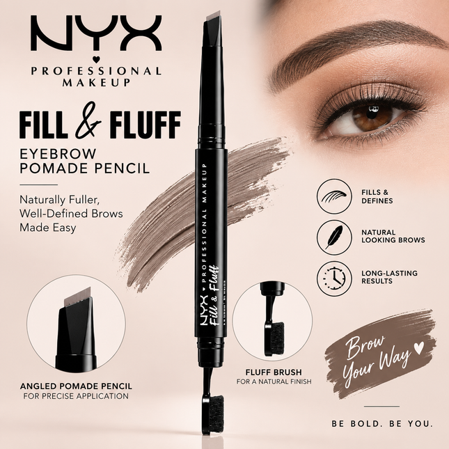 NYX Professional Makeup Fill And Fluff Eyebrow Pomade Pencil Clear Brow Pencil