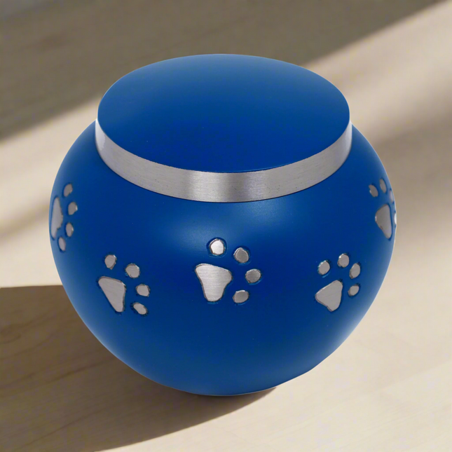 Royal Rapture Urn For Ashes Memorial Funeral Cremation Love Urns Decorative Paw Engraved Jar Pet Dog Cat 4" 6" (RPJM01)