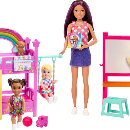 Barbie Skipper Babysitters Inc. Ultimate Daycare Playset - 3 Dolls, Bunk Beds, Color-Change Easel & 15+ Accessories...