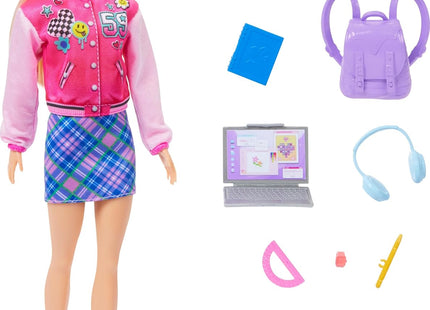 Barbie I Love School Doll with Accessories - School-Themed Outfit, Backpack & Laptop, Imaginative Role-Play Set - HRG84