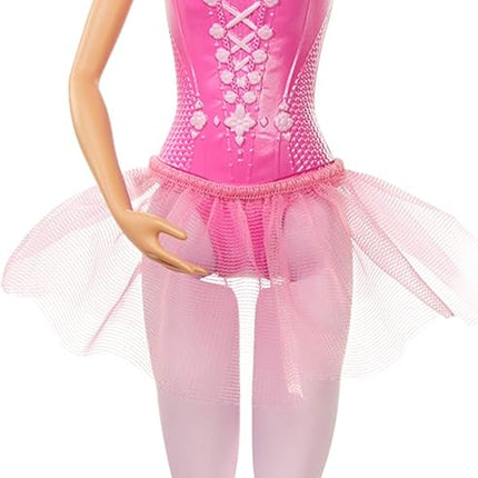 Barbie Ballerina Doll - Blonde with Removable Pink Tutu, Sculpted Toe Shoes & Ballet Arms, Dance Fashion Doll - GJL59