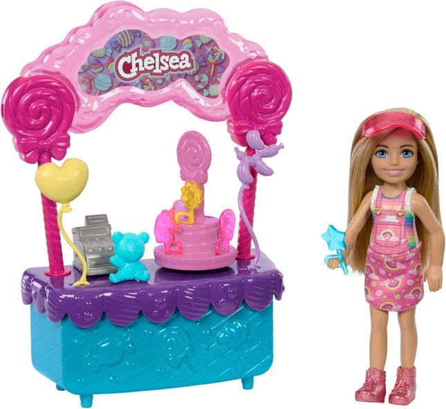 Barbie Chelsea Lollipop Stand Playset – 10-Piece Set from Barbie & Stacie to the Rescue Movie with Doll & Accessories – HRM07