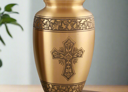 Royal Rapture Adult Urns For Ashes Cremation Funeral Memorial Handcrafted Adult  Love Urns Decorative Brass 10" Large(RJM05)