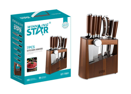 Winning Star Knife Sets Collection | 2-in-1 Knife Set 24.3 216g, 3-in-1 Knife Set 20.5 216g, 5-in-1 Knife Set 130g Silver, 5-in-1 Knife Set 20.5 222g, 7-in-1 Knife Set 25.5 270g | Models ST-7804, ST-7806-2, ST-7806-3, ST-7807-5, ST-7801 | Kitchen...