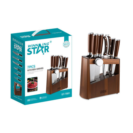 Winning Star Stainless Steel Kitchen Knife 2, 3, 5 ,7 Pcs Set Chopping Slicing Food Preparation