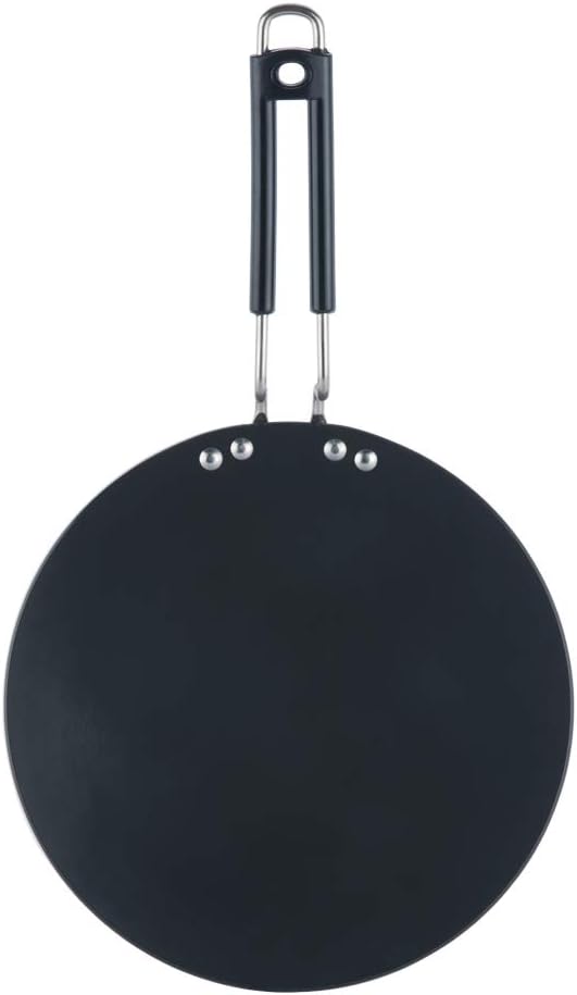 Vinod Cookware Hard Anodized Cooking Griddle (Tawa) - Anodized Aluminum Griddle Pan - Non Stick Pan with Anti Scratch Surface - (Black) - (11 IN / 28 CM)