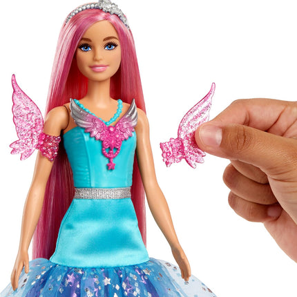 Barbie A Touch of Magic Malibu Doll - Fantasy Dress with 2 Pets (Butterfly & Kitty), 7-inch Long Pastel Pink Hair &...