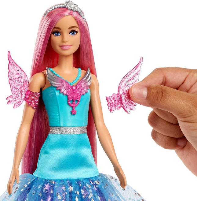 Barbie A Touch of Magic Malibu Doll – Fantasy Dress with 2 Pets (Butterfly & Kitty), 7-inch Long Pastel Pink Hair & Styling Accessories – JCW48