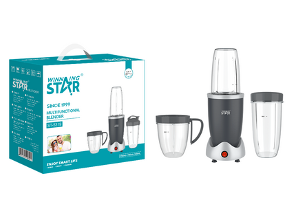 Winning Star Blenders Collection | 3-in-1 Portable Blender 0.95L 900W EU Plug Silver, 3-in-1 Portable Blender 0.95L 900W UK Plug Silver, 4-in-1 Blender 1.8L 600W EU Plug Silver, 4-in-1 Blender 1.8L 600W UK Plug Silver | Models ST-5557, ST-5557,...
