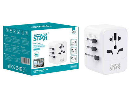 Winning Star Extension Sockets & Plug Adapters Collection | Power Socket Adapter 4 outlets 2500W 2 USB 1 Type-C 4 outlets + 2 USB + 1 Type-C, 3m cable, Power Socket Adapter 4 outlets 2500W EU Plug Silver 4 outlets, 5m cable, Power Socket Adapter...