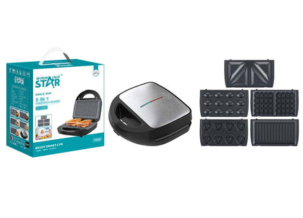 Winning Star Sandwich Makers Collection | 5-in-1 Sandwich Maker 5-in-1 configuration EU Plug Silver, 5-in-1 Sandwich Maker 5-in-1 configuration UK Plug Silver, Sandwich Maker Grill Machine 750W EU Plug Silver, Sandwich Maker Grill Machine 750W UK Plug...