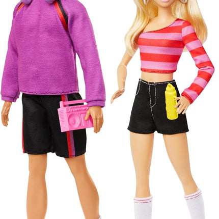 Barbie Fashionistas 65th Anniversary Set - 2 Ken Roller-Skating Fashion Dolls with 6 Accessories, Collectible Gift...
