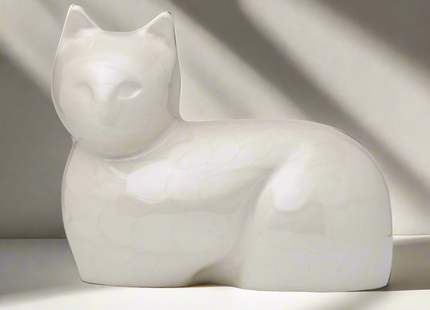 Royal Rapture Cat Kitty Figurine Pet Urn For Ashes Cremation Funeral Memorial Love Urns decorative Alloy 5" (RCM04)
