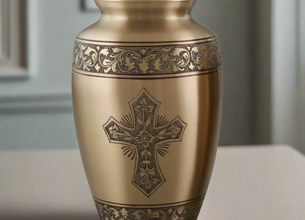 Royal Rapture Adult Urns For Ashes Cremation Funeral Memorial Handcrafted Adult  Love Urns Decorative Brass 10" Large(RJM05)