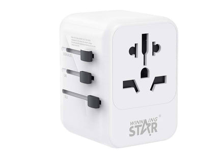 Winning Star Extension Sockets & Plug Adapters Collection | Power Socket Adapter 4 outlets 2500W 2 USB 1 Type-C 4 outlets + 2 USB + 1 Type-C, 3m cable, Power Socket Adapter 4 outlets 2500W EU Plug Silver 4 outlets, 5m cable, Power Socket Adapter...