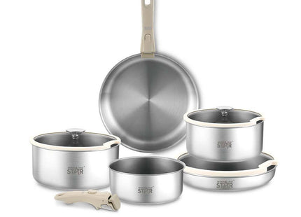 Winning Star Cookware Sets Collection | 10 Piece Cookware Set 23.5 2.3 Litre, 10 Piece Stainless Steel Cookware Set 24 6.5 Litre, 6 Piece Stainless Steel Cookware Set 24 1.4 Litre | Models ST-5219, ST-5101, ST-5215 | Pots And Pans | Cooking Pots |...