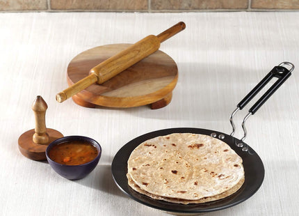 Vinod Cookware Hard Anodized Cooking Griddle (Tawa) - Anodized Aluminum Griddle Pan - Non Stick Pan with Anti Scratch Surface - (Black) - (11 IN / 28 CM)