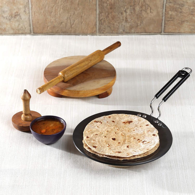 Vinod Cookware Hard Anodized Cooking Griddle (Tawa) - Anodized Aluminum Griddle Pan - Non Stick Pan with Anti Scratch Surface - (Black) - (11 IN / 28 CM)