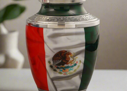 Royal Rapture Urn for ashes Cremation Memorial Funeral Love Urns Decorative Adult Human Child Flag Design USA UK Mexico Canada 10" Large (RJM04)