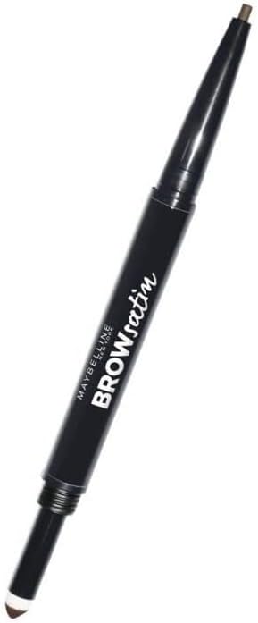 Maybelline Brow Satin Eyebrow Pencil Duo Black Brown 2-in-1 Brow Pencil & Filling Powder, Natural Looking Fuller Brows, Long-Lasting, Smooth Application