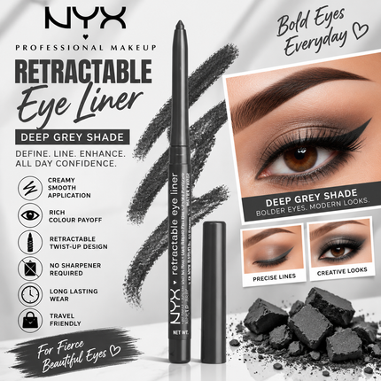 NYX Professional Makeup Vivid Rich Mechanical Eye Pencil Always Onyx Black Retractable Eyeliner