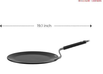 Vinod Cookware Hard Anodized Cooking Griddle (Tawa) - Anodized Aluminum Griddle Pan - Non Stick Pan with Anti Scratch Surface - (Black) - (11 IN / 28 CM)