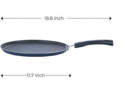 Vinod nepřilnavý Dosa Tawa (pánev) s indukčním dnem, hliníková plochá pánev kompatibilní s plynem a indukcí, povrch odolný proti poškrábání, rovnoměrný ohřev | Velikosti: 25cm, 28cm, 30cm