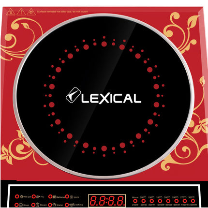 Lexical Germany 2200W Portable Induction Cooktop Touch Control LED Display 7 Cooking Functions EU Plug