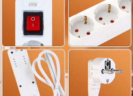 Winning Star Extension Sockets & Plug Adapters Collection | Power Socket Adapter 4 outlets 2500W 2 USB 1 Type-C 4 outlets + 2 USB + 1 Type-C, 3m cable, Power Socket Adapter 4 outlets 2500W EU Plug Silver 4 outlets, 5m cable, Power Socket Adapter...