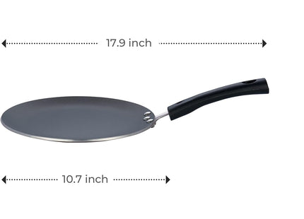 Vinod Concave Roti Tawa - 10.5 Inch Diameter - Griddle Pan - Crepe Pan - PFOA Free - Nonstick Pan - Designed For Quick & Uniform Cooking- Easy To Clean- Metal Spatula Friendly- Triple Riveted Handles