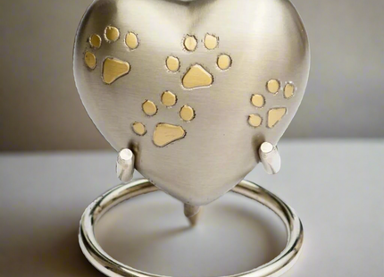 Royal Rapture Urn for ashes Heart Funeral Cremation Memorial Keepsake Pet Dog Cat with Stand 3" (RHP01)