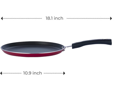 Vinod nepřilnavý Dosa Tawa (pánev) s indukčním dnem, hliníková plochá pánev kompatibilní s plynem a indukcí, povrch odolný proti poškrábání, rovnoměrný ohřev | Velikosti: 25cm, 28cm, 30cm