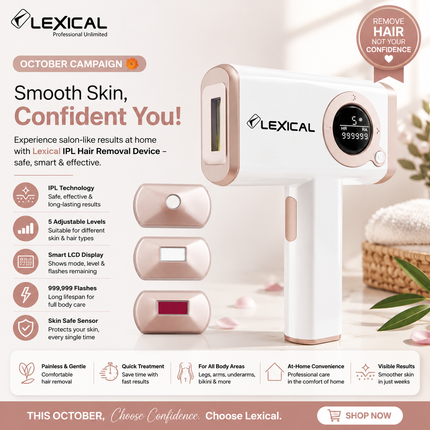 Lexical Germany IPL Hair Removal Device Up to 999,999 Flashes Ice Cool Function EU Plug