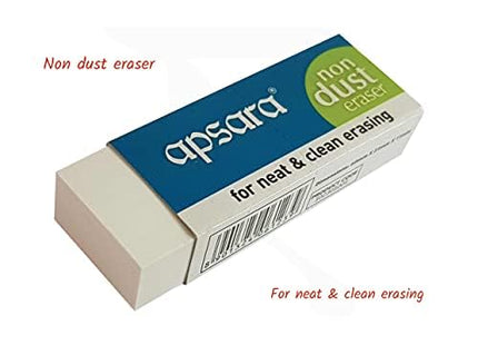 APSARA Non-Dust X-Large Erasers, White, Pack of 5, Jumbo Sleeve Rubbers, Kids School Office Multipack Party Bag Filler, Patel Black Ball Pen