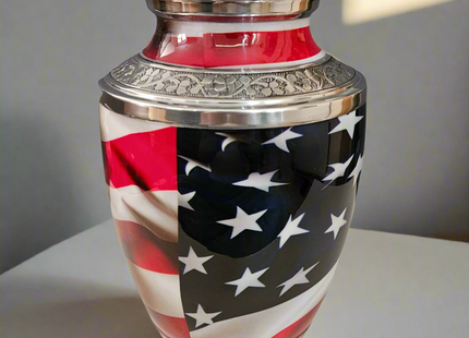 Royal Rapture Urn for ashes Cremation Memorial Funeral Love Urns Decorative Adult Human Child Flag Design USA UK Mexico Canada 10" Large (RJM04)
