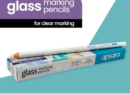 Apsara Glass Marking Pencils, White - Pack of 10