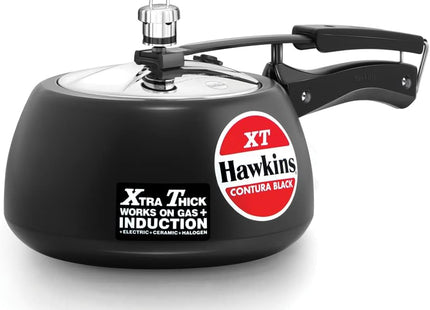 Hawkins Black 3, 3.5 Litre Pressure Cooker, Hard Anodised, Induction & Gas Compatible, Black