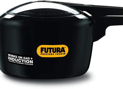 Hawkins Futura Pressure Cooker, Hard Anodised Pressure Cooker, Induction Cooker, Small Cooker, Black