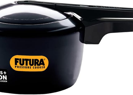 Hawkins Futura Pressure Cooker, Hard Anodised Pressure Cooker, Induction Cooker, Small Cooker, Black