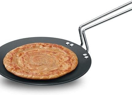 Futura Hard Anodised Concave Tawa with Steel Handle – Premium Non-Stick Griddle for Roti, Chapati & Paratha